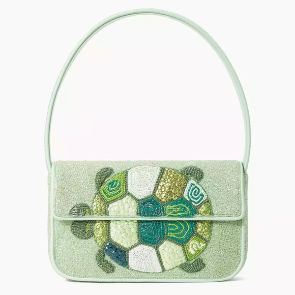 STAUD Tommy Beaded Bag Baby Turtle